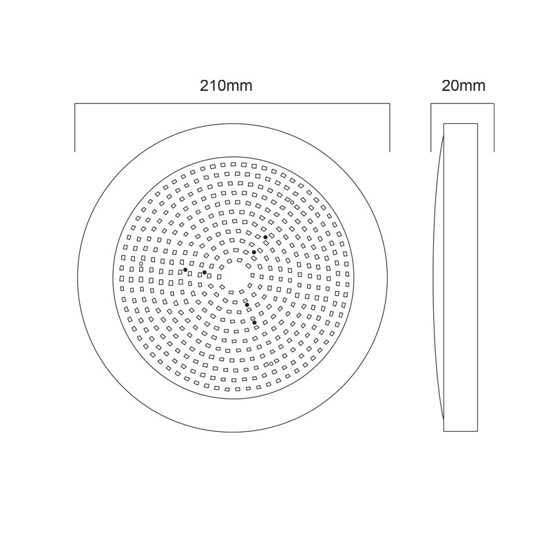 LED ΦΩΤΙΣΤΙΚΟ ΠΛΑΣΤΙΚΟ ΠΙΣΙΝΑΣ 12V DC 20W 6000K 2200LM 110° IP68 Φ210Χ20mm ΛΕΥΚΟ