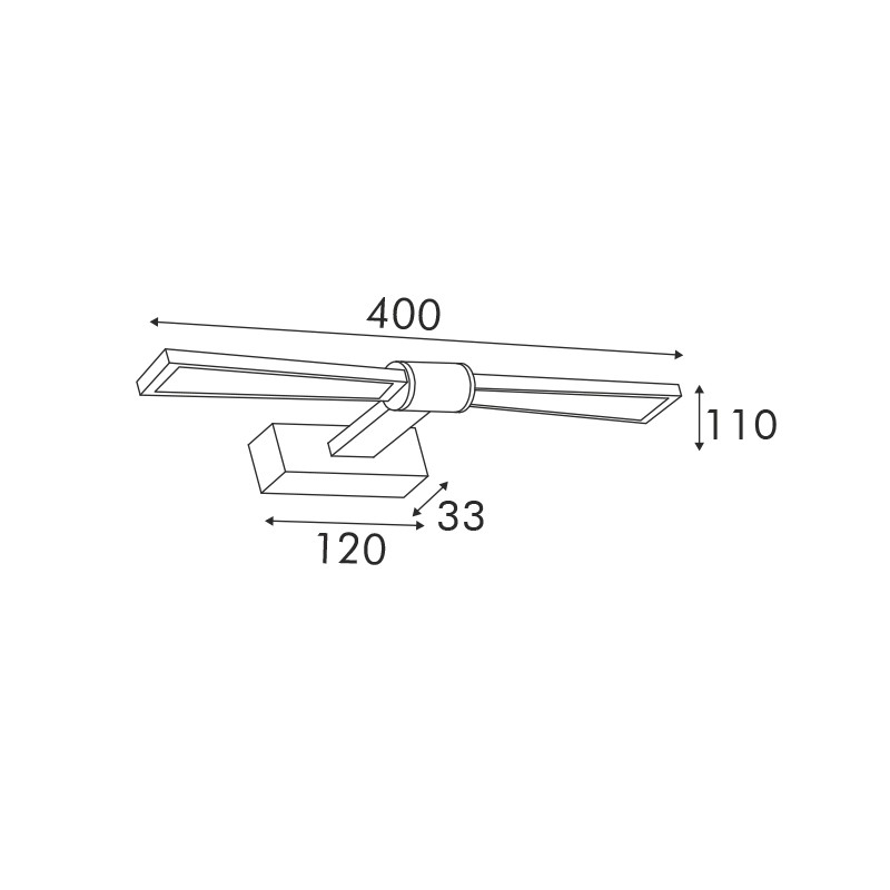 ΕΠΙΤΟΙΧΟ Φ/Σ LED 8W 520LM 4000K ΜΑΥΡΟ ΑΛΟΥΜΙΝΙΟ 410Χ140Χ55ΜΜ PAPIGION