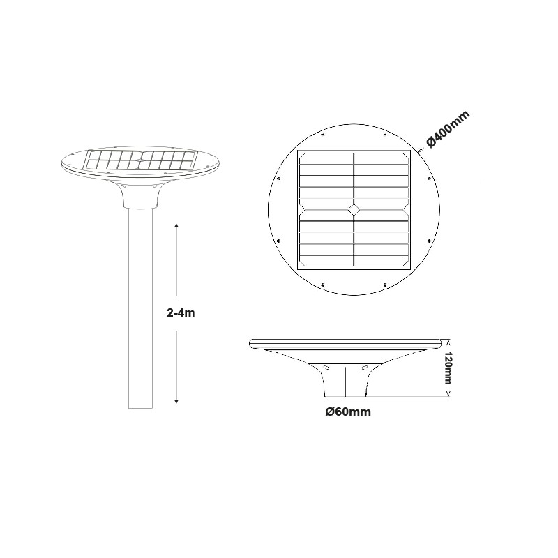 LED SOLAR ΑΣΤΙΚΟΥ ΜΕ ΦΩΤΟΒΟΛΤΑΙΚΑ ΠΑΝΕΛ ΜΕ DIP-SWITCH 20W 3000K &amp; 4000K 2100LM Ra80 IP65 30.000HRS