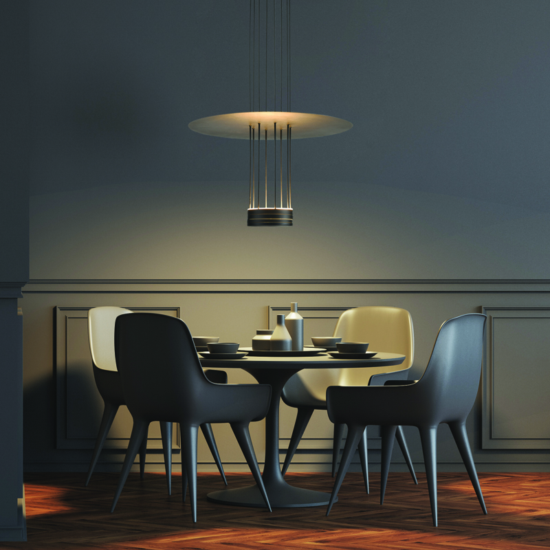 NETTO ΚΡΕΜΑΣΤΟ ΦΩΤΙΣΤΙΚΟ ELIA ΜΑΥΡΟ ΜΕΤΑΛΛΙΚΟ LED 18W 3000K 1260LM IP20 600X1040ΜM