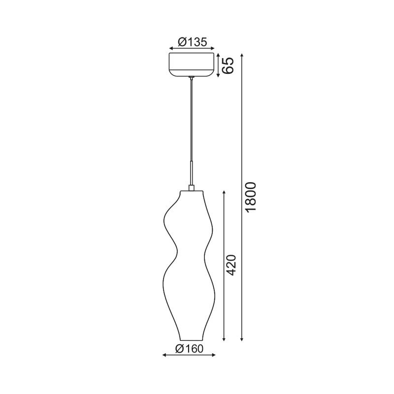 NETTO ΦΩΤΙΣΤΙΚΟ ΚΡΕΜΑΣΤΟ ΛΕΥΚΟ ΑΚΡΥΛΙΚΟ LED 20W 3000K 1600Lm IP20 Φ160Χ1800MM