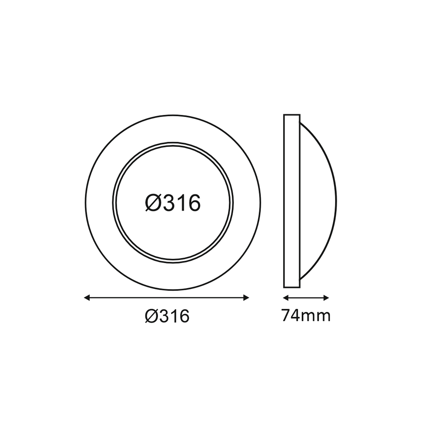 LED ΠΛΑΦΟΝ. CORDIN ΕΝΑΛΛΑΓΗΣ 16W 1920lm/14W 1680lm/8W 1000lm 220-240V 5CCT 120° IP65 Φ316x74mm ΛΕΥΚΟ
