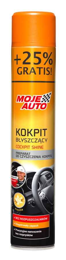 MOJE AUTO σπρέι γυαλίσματος πλαστικών αυτοκινήτου 19-009E, βανίλια, 750ml