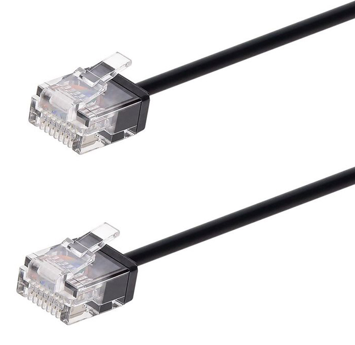 POWERTECH καλώδιο δικτύου CAB-N428, Cat 6A U/UTP, ultra slim, copper, 500MHz, 0.15m, μαύρο