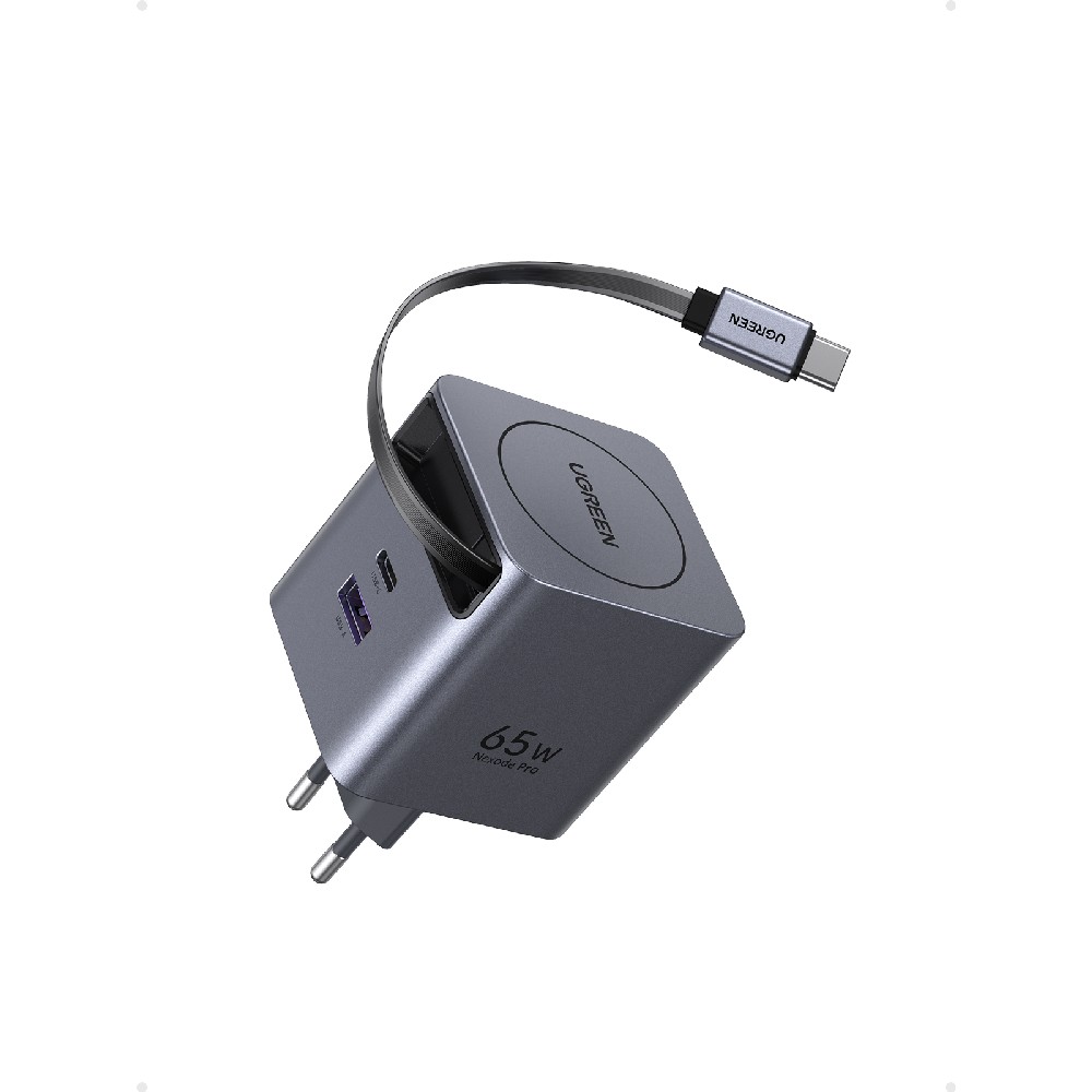 Φορτιστής Σπιτιού GaN PD 65W UGREEN X615 65825 2 Θέσεων, με καλώδιο USB-C 65W Γκρι
