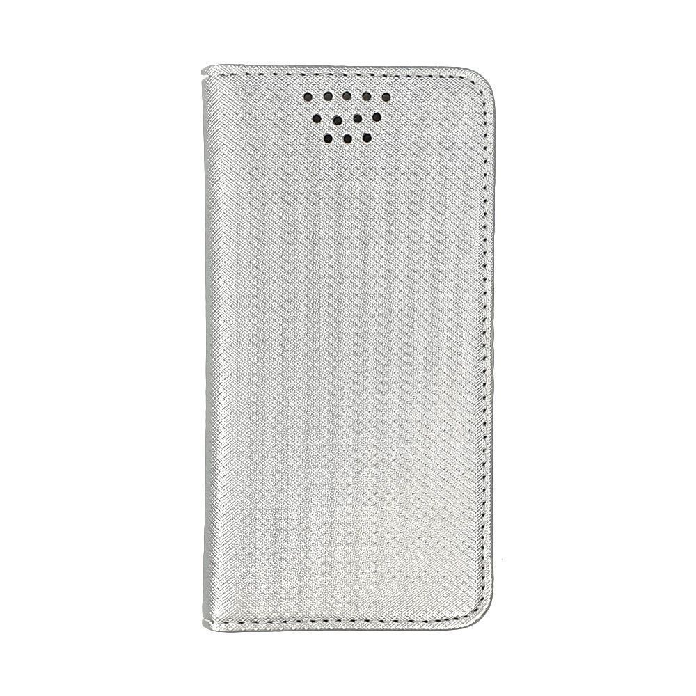 Θήκη Smart Book Universal με Αυτοκόλητο 4,5"-4,7" Ασημί