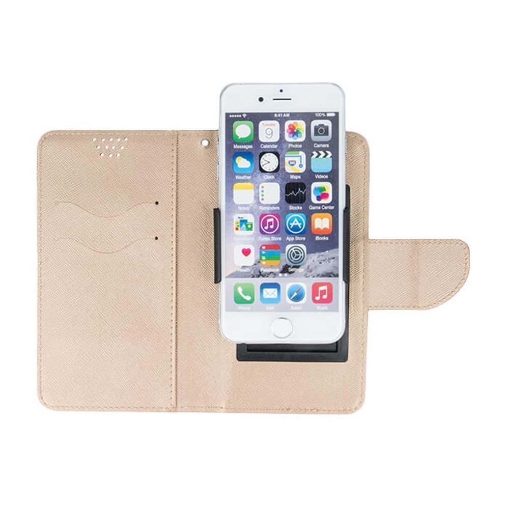 Θήκη Fancy Book Universal με Clip 4,5"-5,0" Μαύρο/Χρυσό