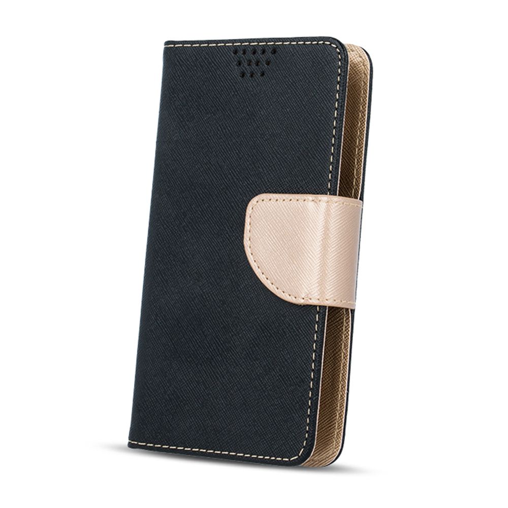 Θήκη Fancy Book Universal με Clip 4,5"-5,0" Μαύρο/Χρυσό