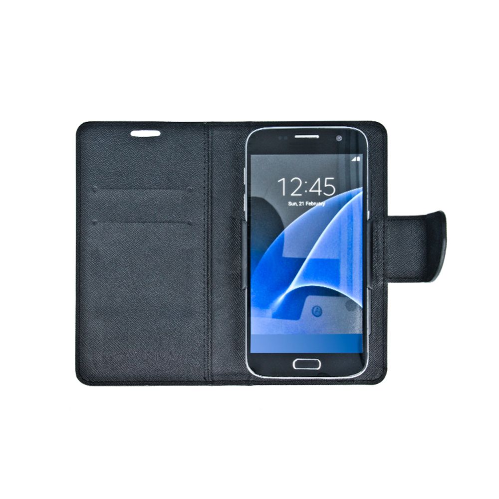 Θήκη Fancy Book Universal με Clip 5,5"-5,7" Μαύρο/Χρυσό