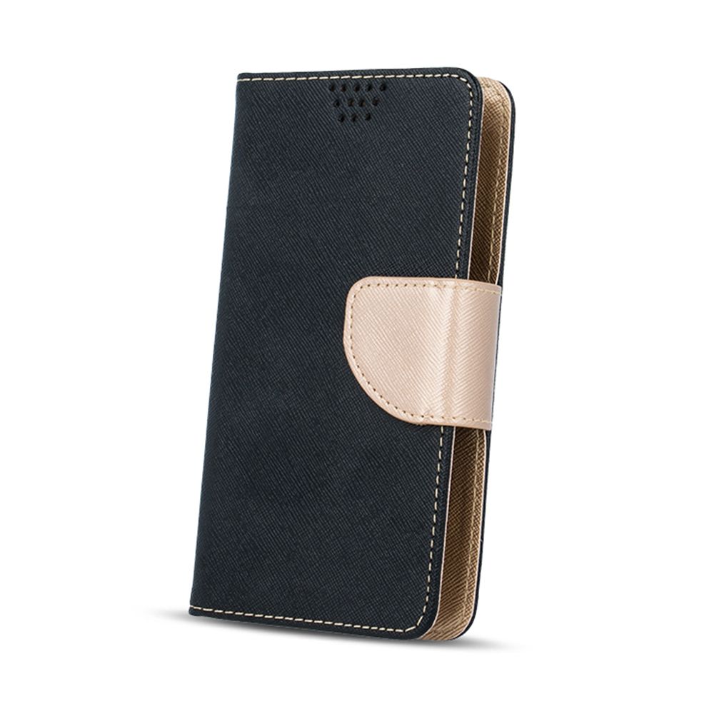 Θήκη Fancy Book Universal με Clip 5,5"-5,7" Μαύρο/Χρυσό