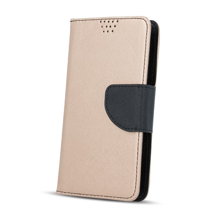 Θήκη Fancy Book Universal με Clip 5,5"-5,7" Χρυσό/Μαύρο