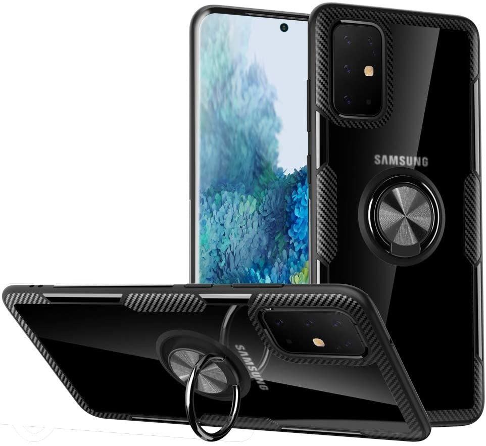 Carbon Clear Ring TPU Samsung Galaxy S20 Μαύρο