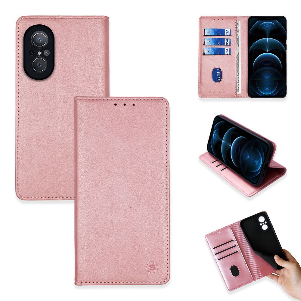 Θήκη Πορτοφόλι Vintage Magnet Wallet Sonique Huawei Nova 9 SE Ροζ Χρυσό