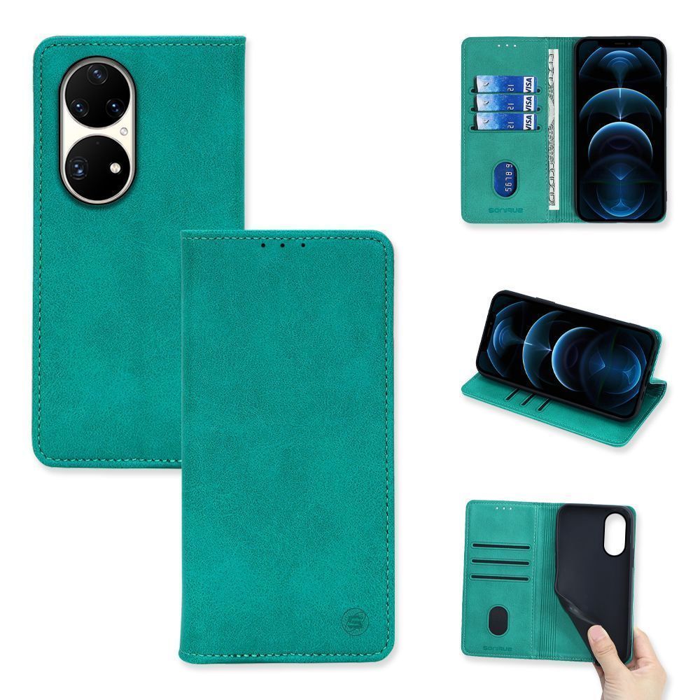 Θήκη Πορτοφόλι Vintage Magnet Wallet Sonique Huawei P50 Pro Βεραμάν