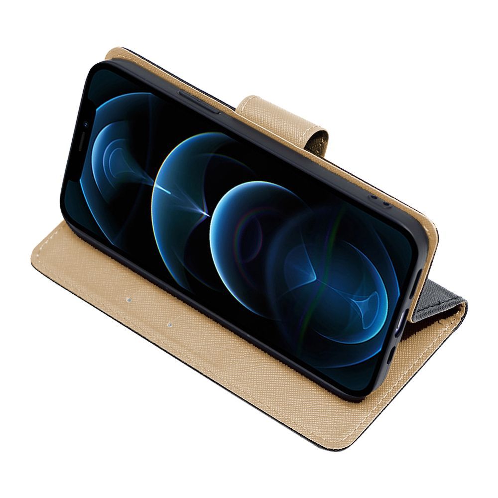 Θήκη Πορτοφόλι Sonique Trend Wallet Huawei Nova Y70 Μαύρο / Χρυσό