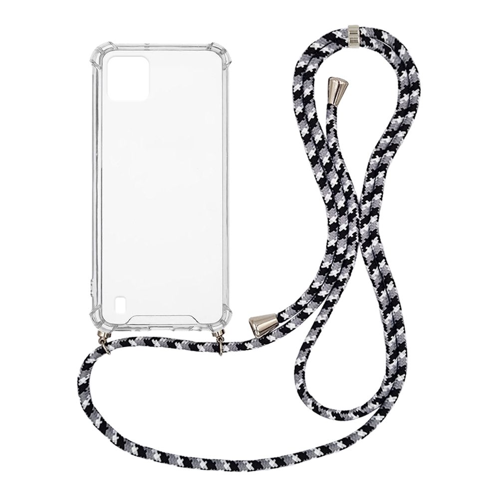 Θήκη Σιλικόνης με Κορδόνι Sonique Armor Clear Realme C11 2021 Rainbow Μαύρο