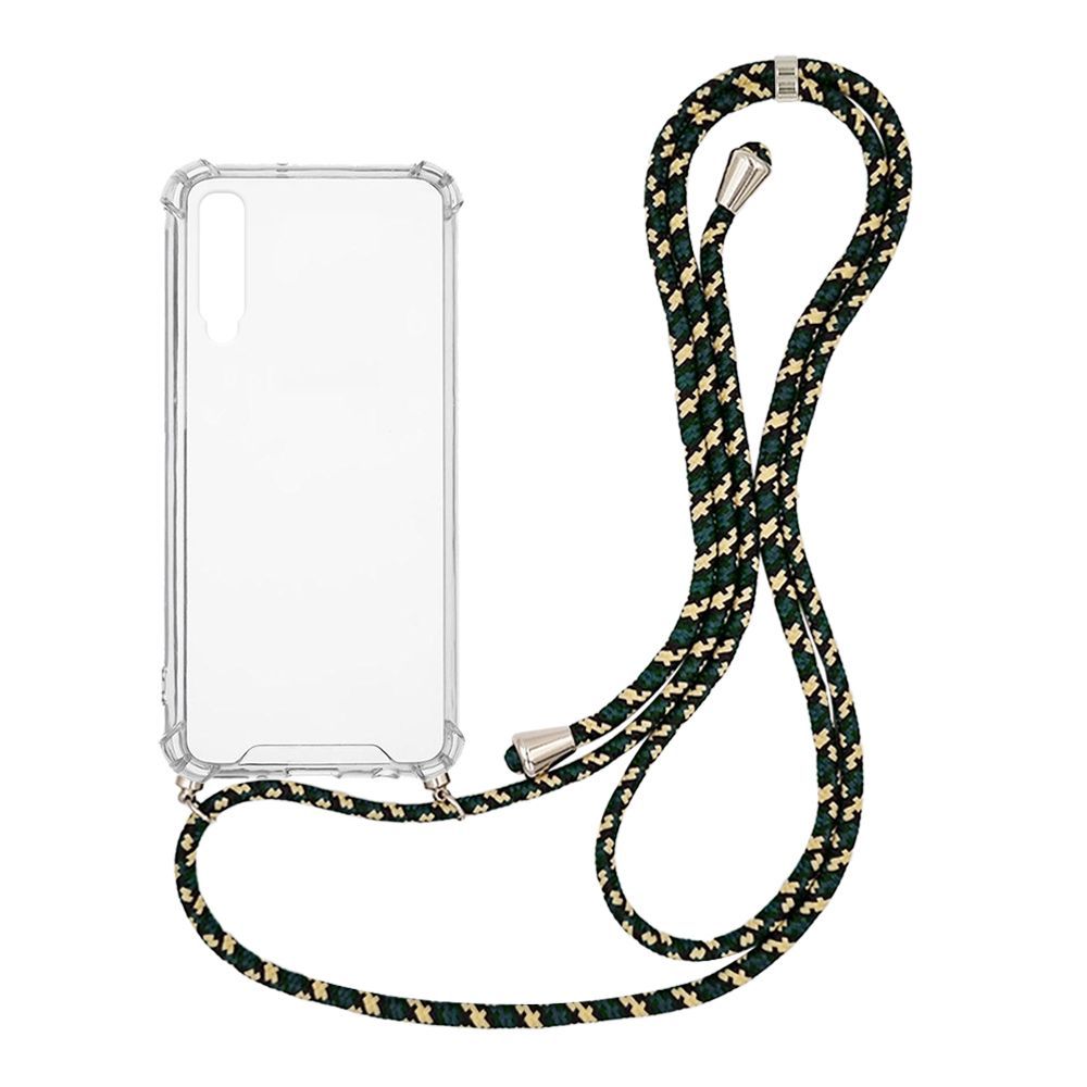 Θήκη Σιλικόνης με Κορδόνι Sonique Armor Clear Samsung Galaxy A70/A70s Rainbow Πράσινο