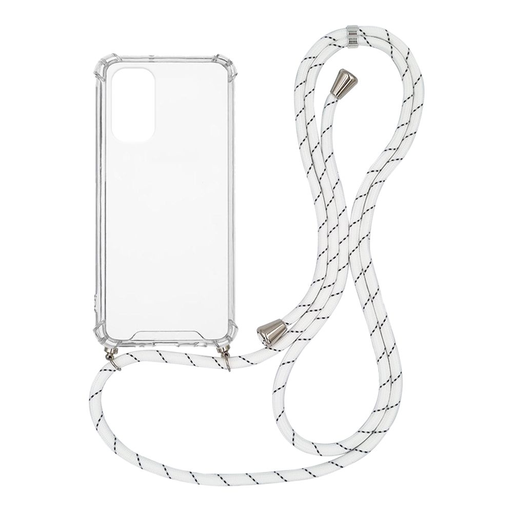 Θήκη Σιλικόνης με Κορδόνι Sonique Armor Clear Samsung Galaxy M52 5G Rainbow Λευκό