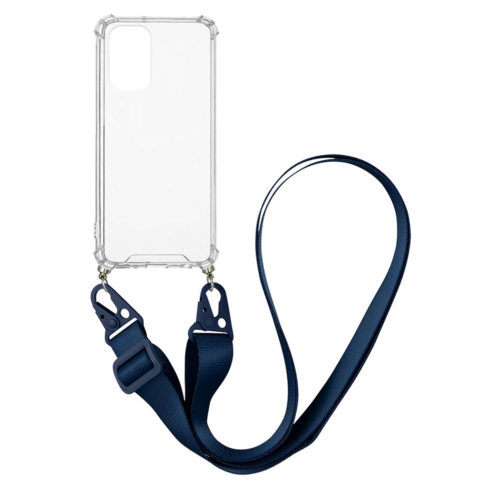 Θήκη Σιλικόνης με Strap Sonique Armor Clear Xiaomi Poco F3 / Mi 11i Μπλε Σκούρο
