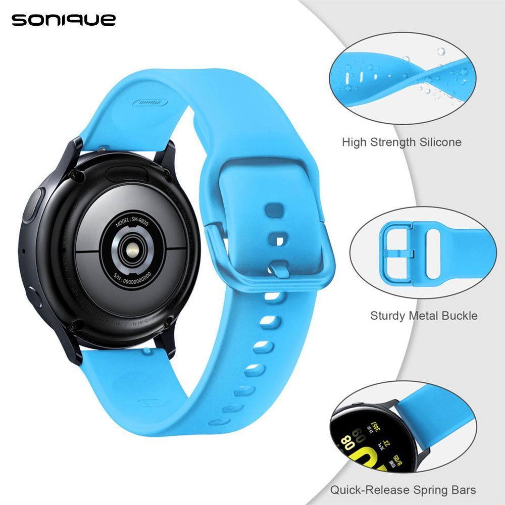 Λουράκι Σιλικόνης Universal Soft Band Sonique 22mm για Samsung, Huawei, Amazfit, Xiaomi, Honor Γαλάζιο