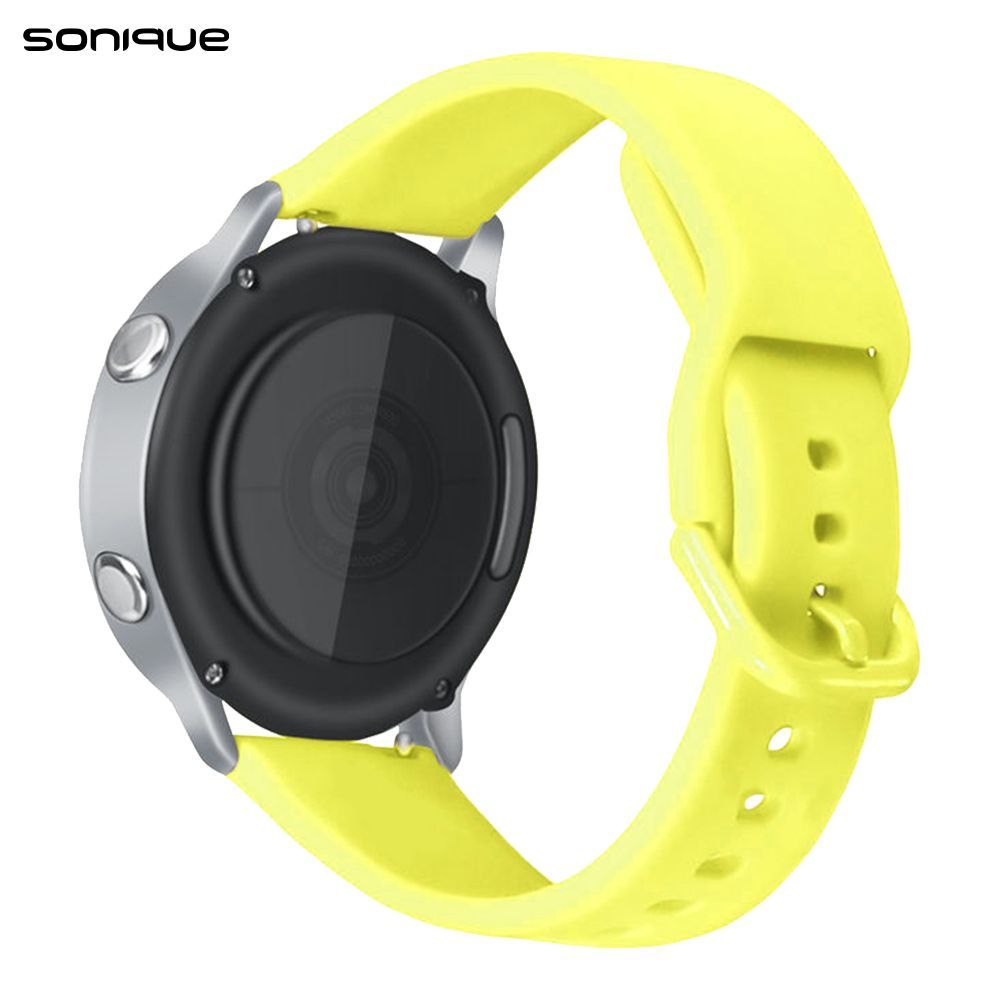 Λουράκι Σιλικόνης Universal Soft Band Sonique 20mm για Samsung, Huawei, Amazfit, Xiaomi, Honor Κίτρινο