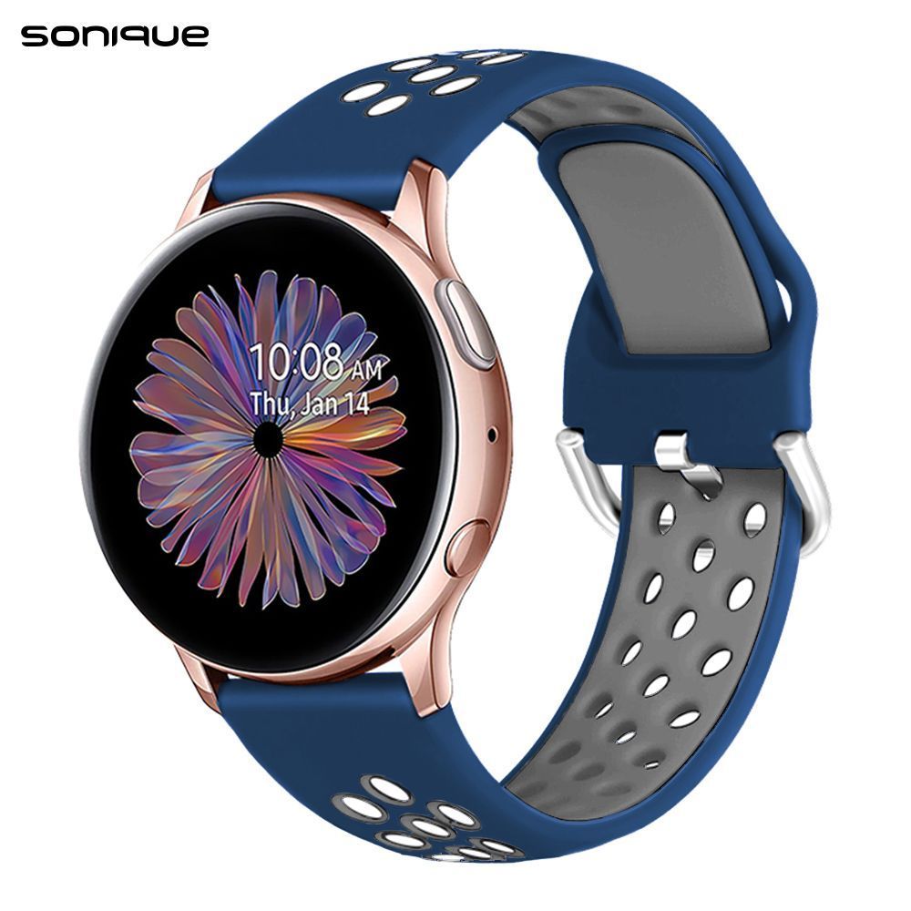 Λουράκι Σιλικόνης Universal Sport Band Sonique 20mm για Samsung, Huawei, Amazfit, Xiaomi, Honor Μπλε/Γκρι