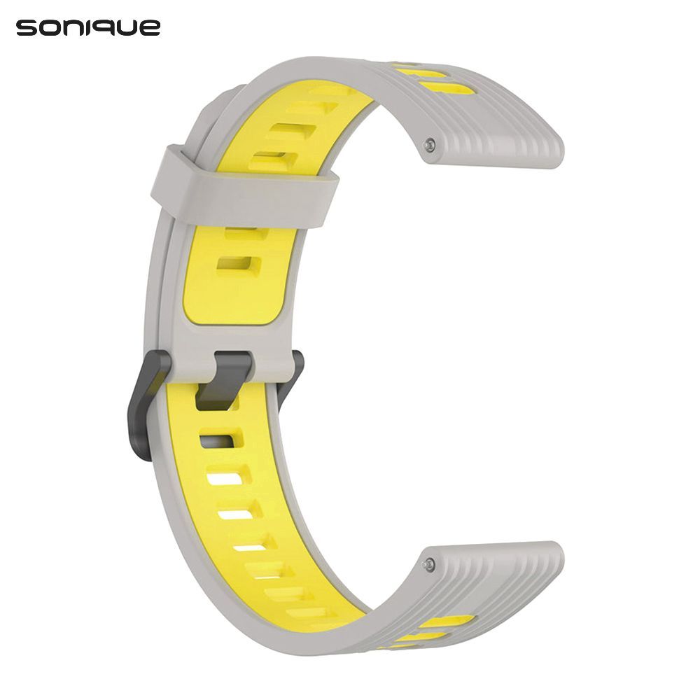 Λουράκι Σιλικόνης Sport Band Sonique 20mm για Amazfit GTS/GTS 2/3/4/GTS 2e/GTS 2mini/GTR 42MM/BIP U/BIP/BIP lite/ZEPP E Γκρι/Κίτρινο