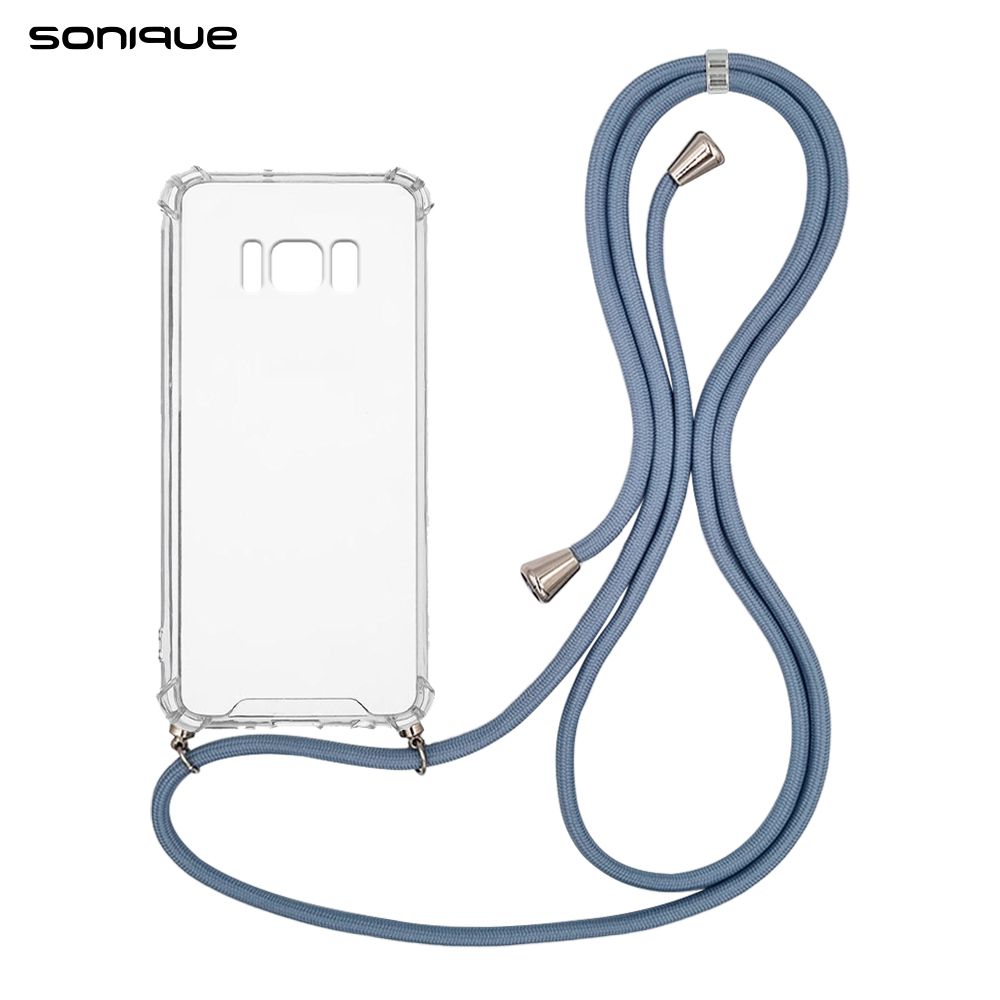Θήκη Σιλικόνης με Κορδόνι Sonique Armor Clear Samsung Galaxy S8 Μπλε Γκρι