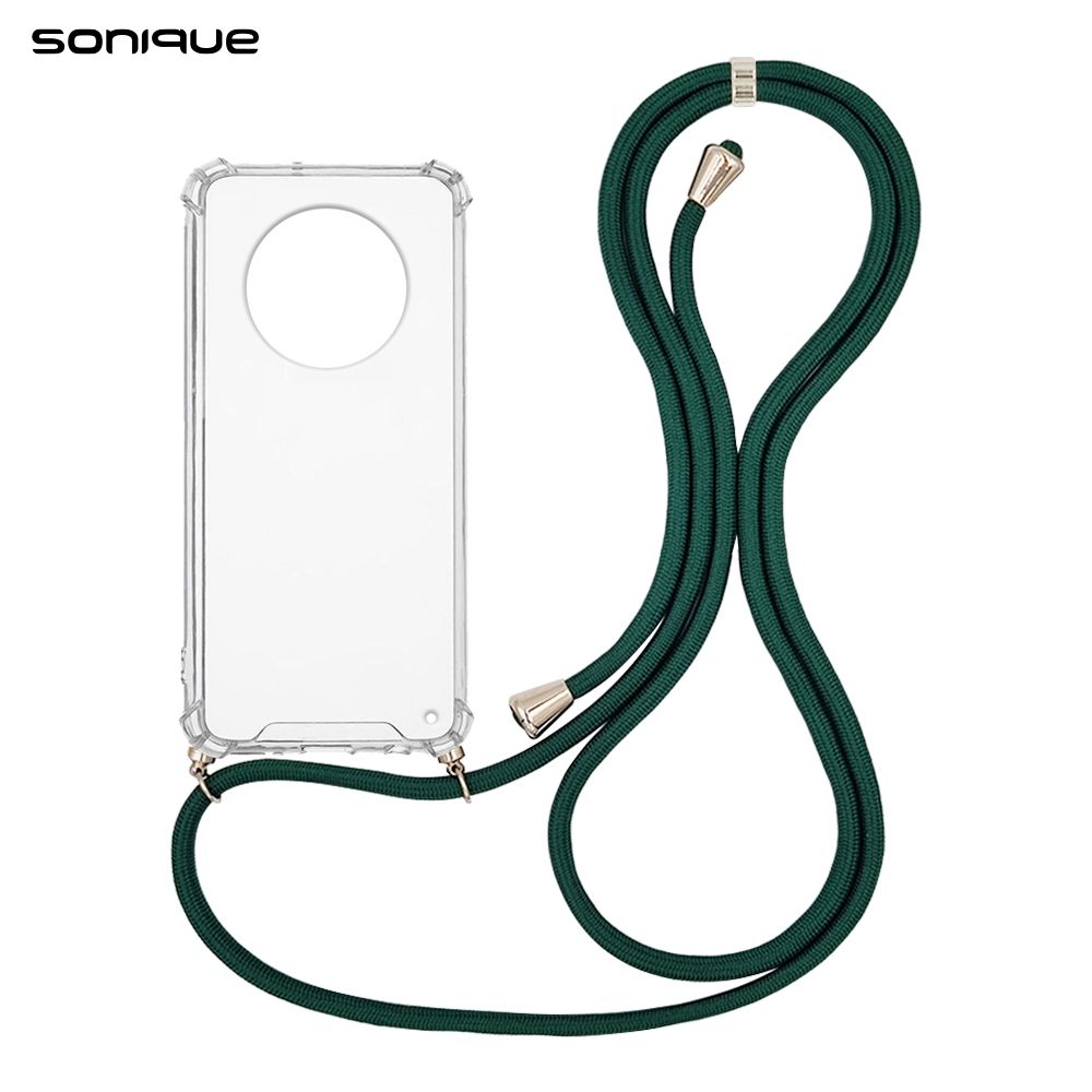 Θήκη Σιλικόνης με Κορδόνι Sonique Armor Clear Huawei Nova Y90 Πράσινο Σκούρο