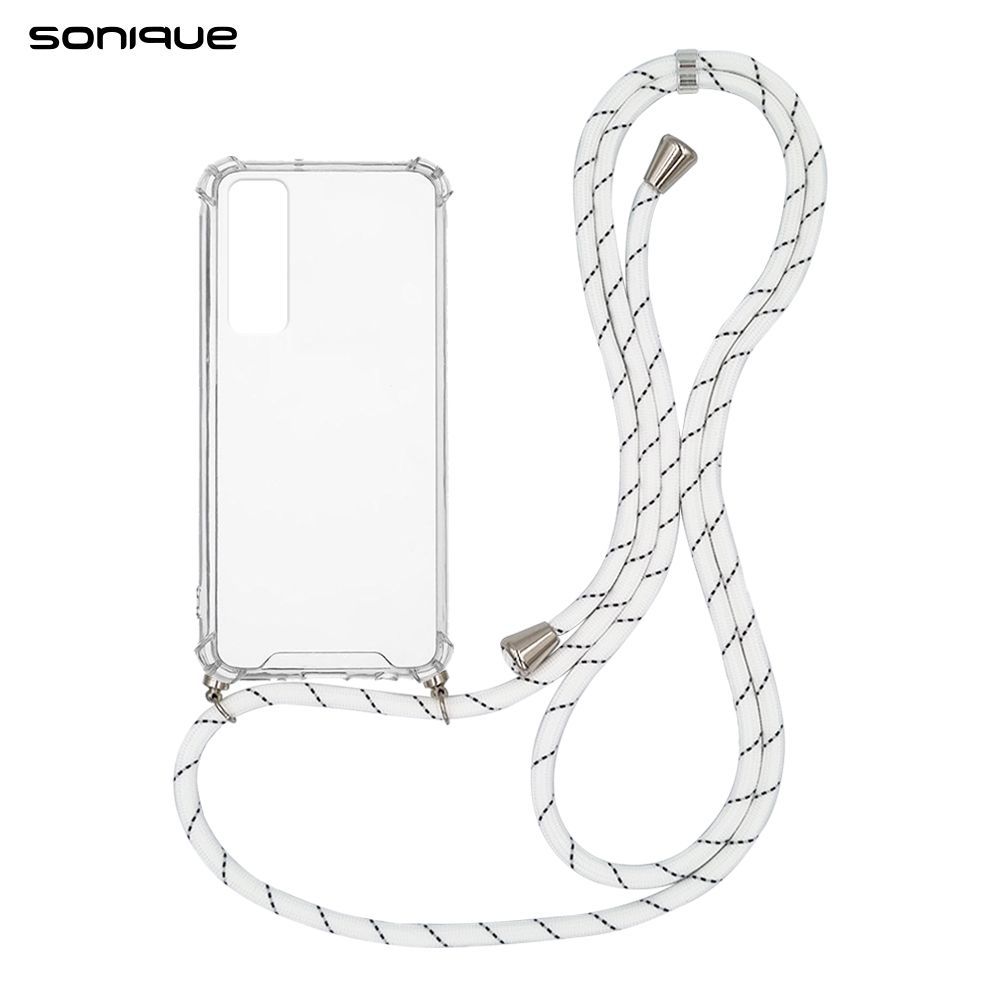 Θήκη Σιλικόνης με Κορδόνι Sonique Armor Clear Huawei P Smart 2021 Rainbow Λευκό
