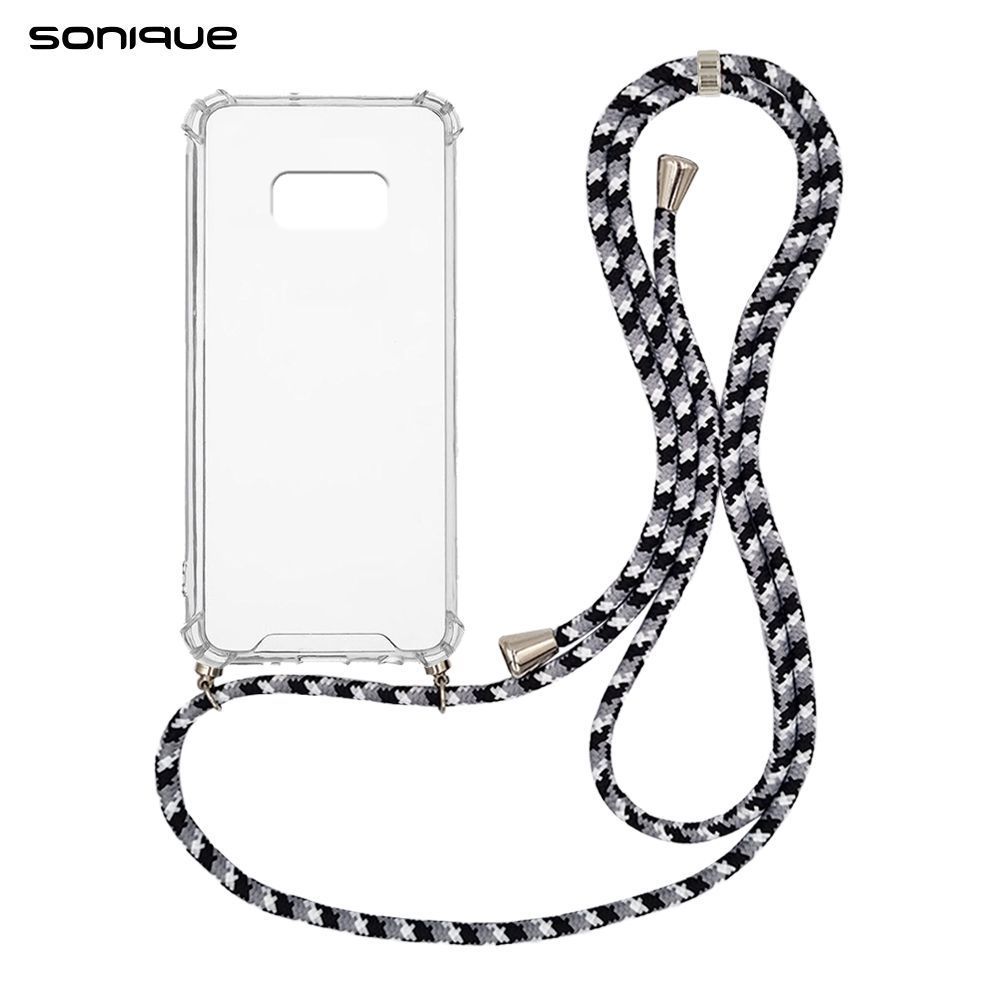 Θήκη Σιλικόνης με Κορδόνι Sonique Armor Clear Samsung Galaxy S8 Plus Rainbow Μαύρο