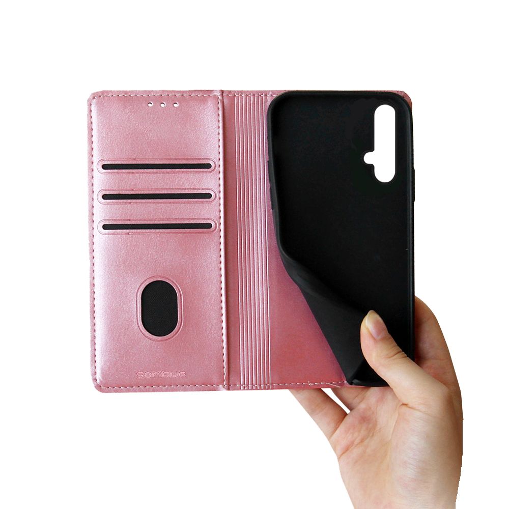 Θήκη Πορτοφόλι Vintage Magnet Wallet Sonique Honor 20 / Nova 5T Ροζ Χρυσό