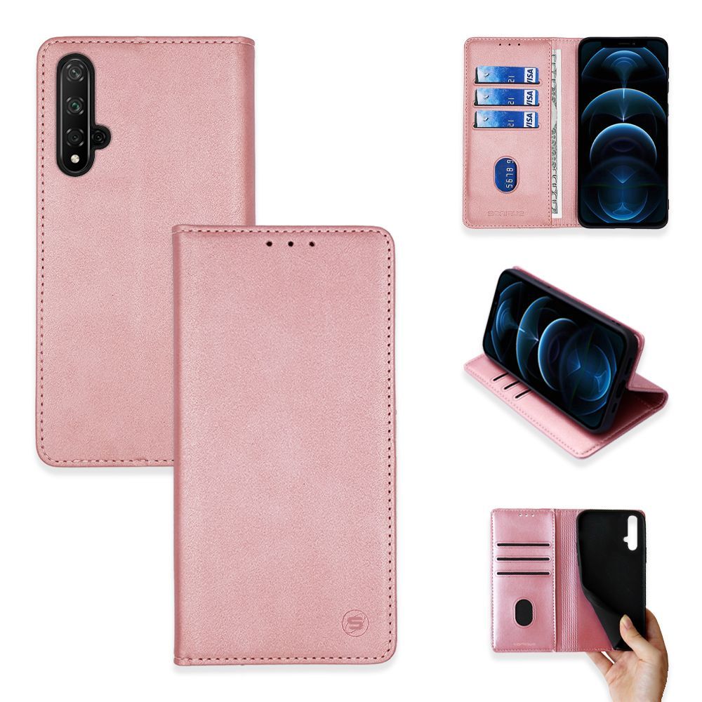 Θήκη Πορτοφόλι Vintage Magnet Wallet Sonique Honor 20 / Nova 5T Ροζ Χρυσό