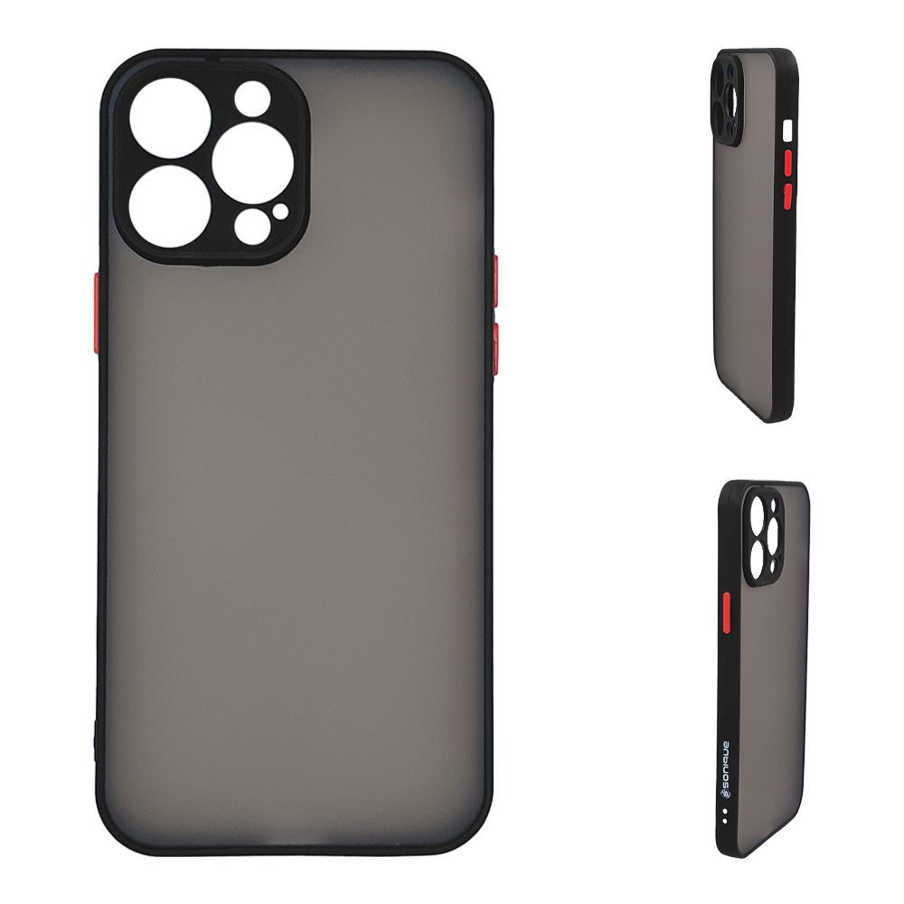 Θήκη Σιλικόνης Color Button Bumper Sonique Apple iPhone 13 Pro Max Μαύρο