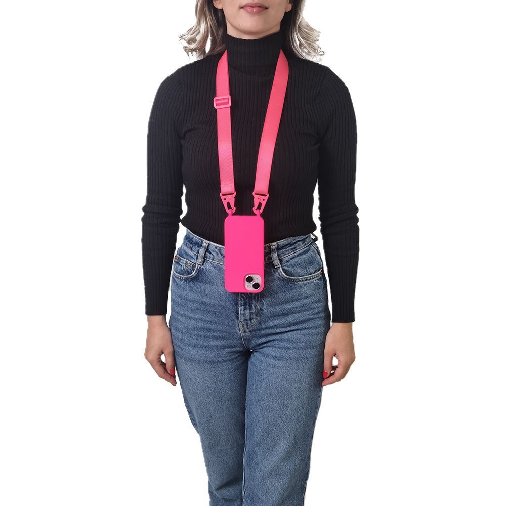 Θήκη Σιλικόνης με Strap CarryHang Sonique Xiaomi Redmi A1 / Redmi A2 Φούξια