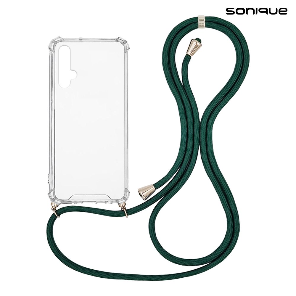 Θήκη Σιλικόνης με Κορδόνι Sonique Armor Clear Honor 20 / Nova 5T Πράσινο Σκούρο
