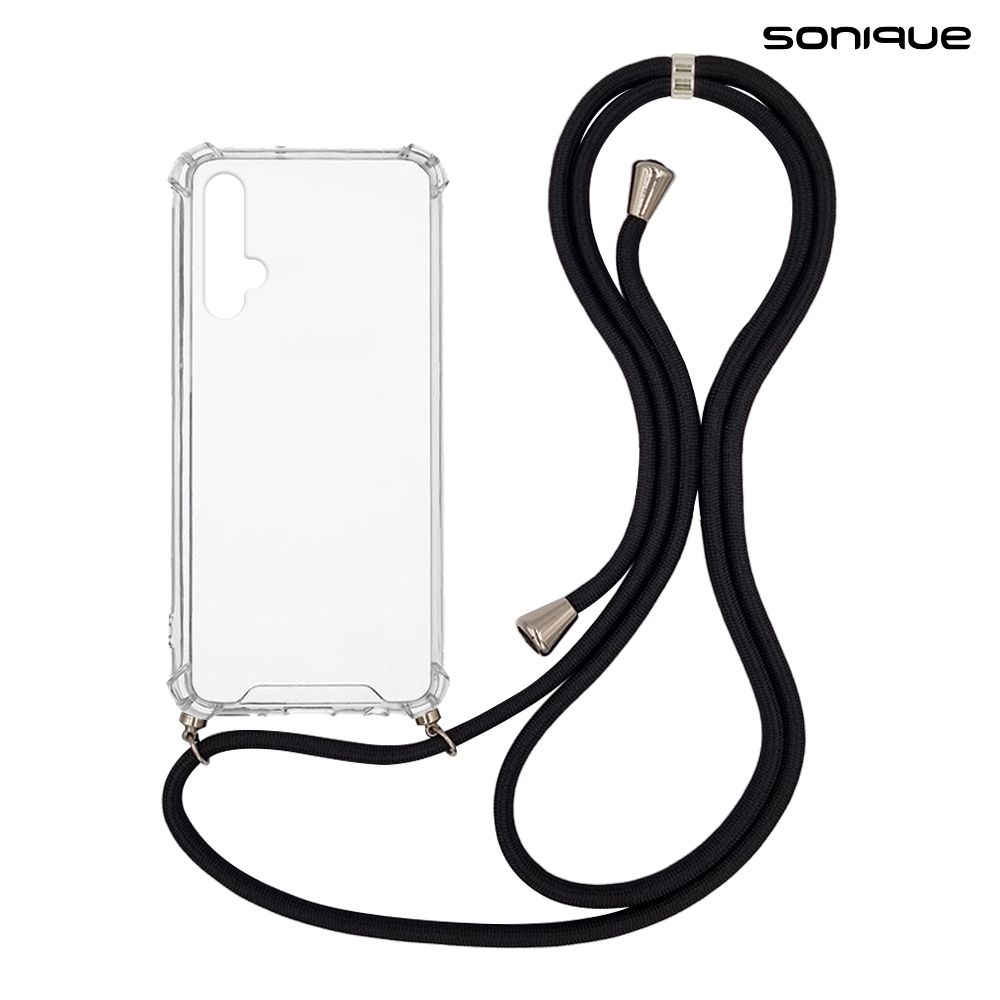 Θήκη Σιλικόνης με Κορδόνι Sonique Armor Clear Honor 20 / Nova 5T Μαύρο