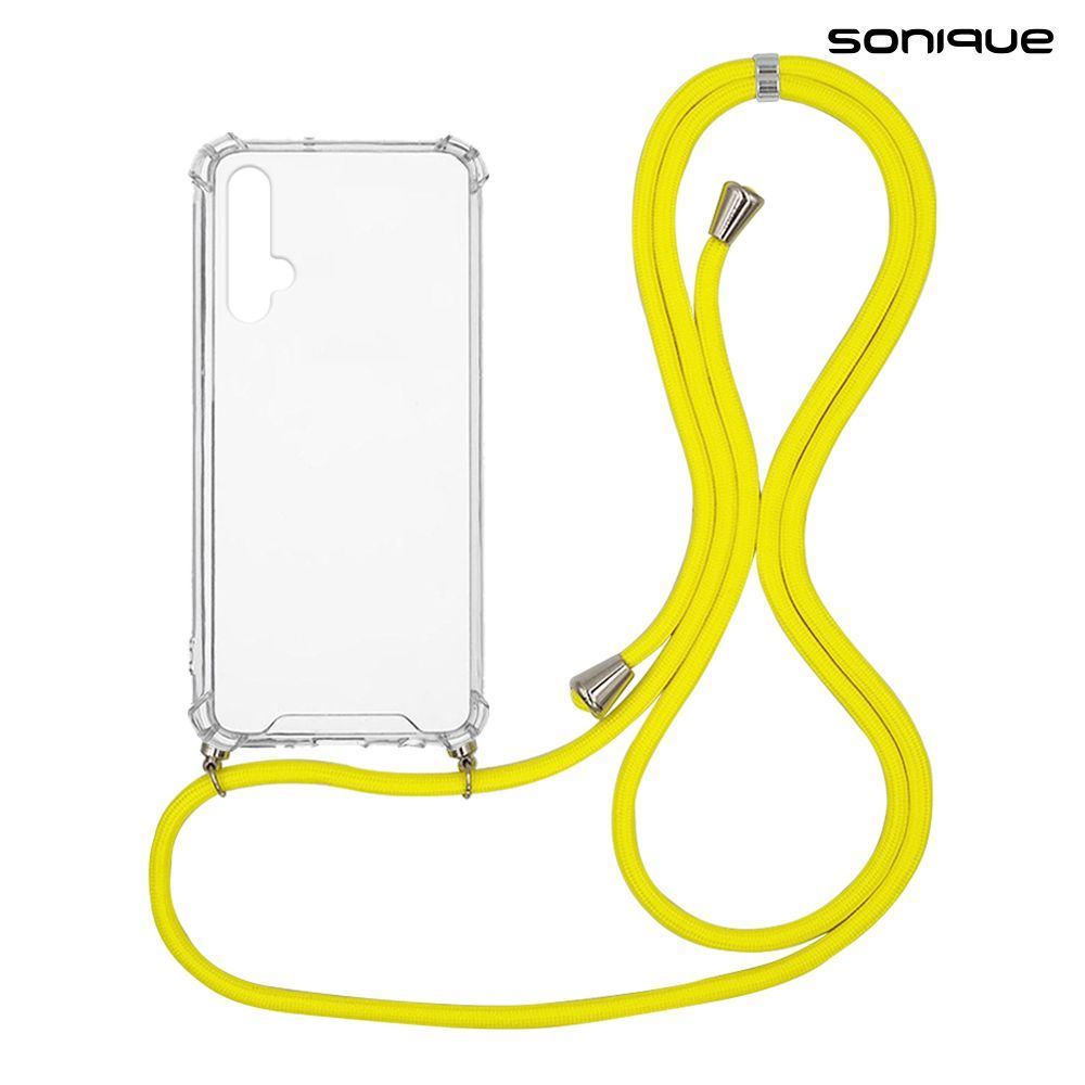 Θήκη Σιλικόνης με Κορδόνι Sonique Armor Clear Honor 20 / Nova 5T Κίτρινο