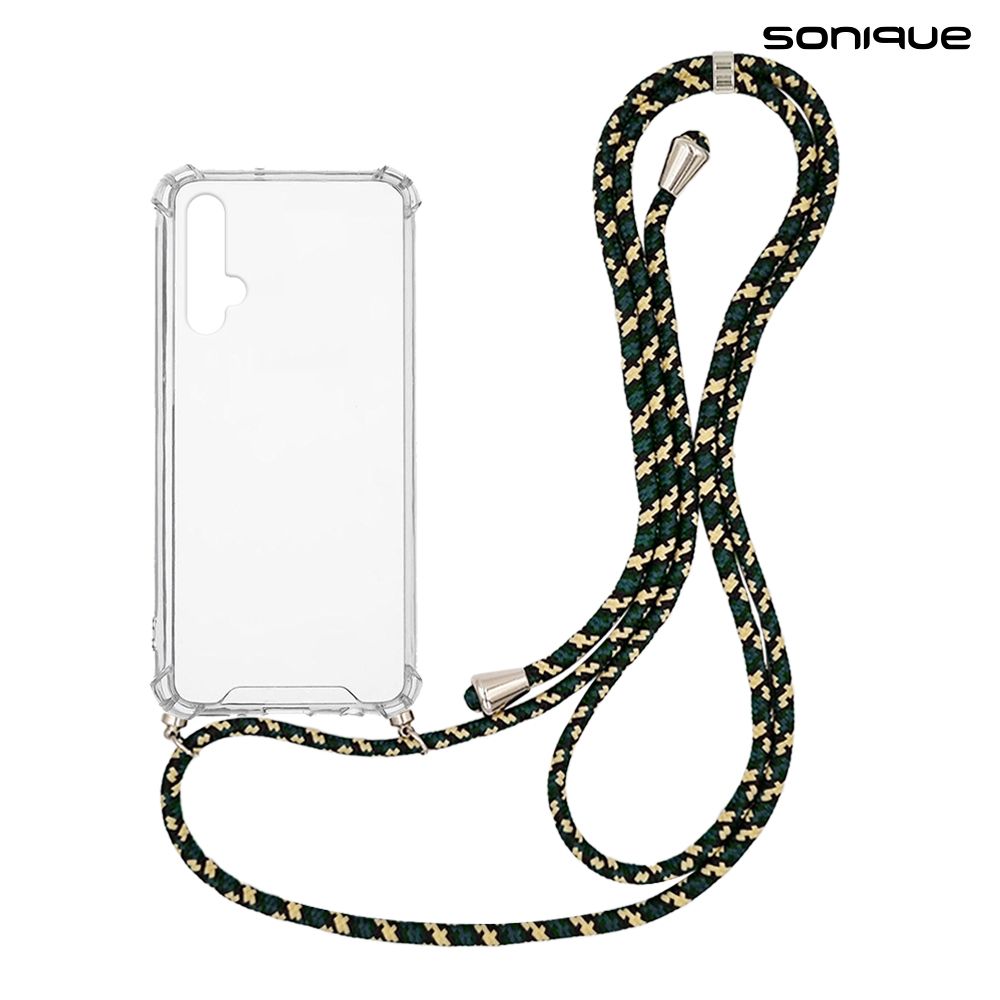 Θήκη Σιλικόνης με Κορδόνι Sonique Armor Clear Honor 20 / Nova 5T Rainbow Πράσινο