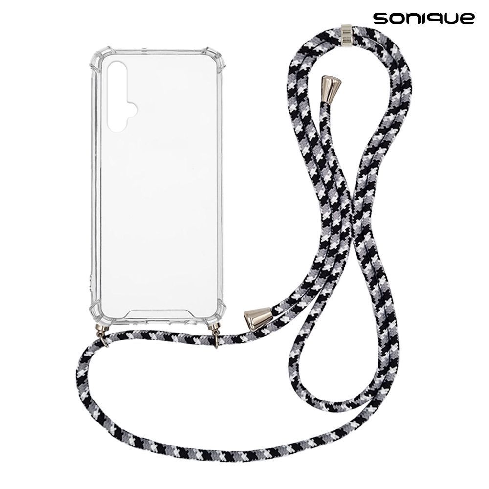 Θήκη Σιλικόνης με Κορδόνι Sonique Armor Clear Honor 20 / Nova 5T Rainbow Μαύρο