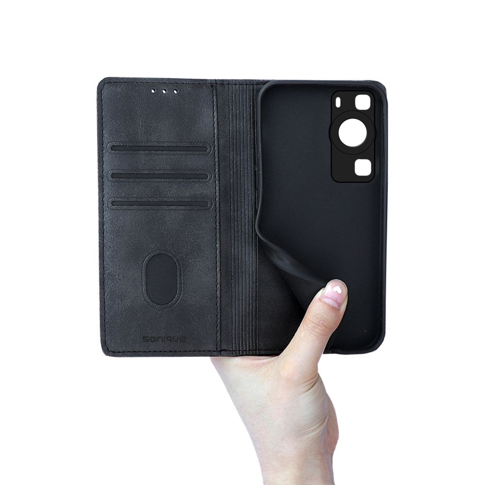 Θήκη Πορτοφόλι Vintage Magnet Wallet Sonique Huawei P60 Pro Μαύρο