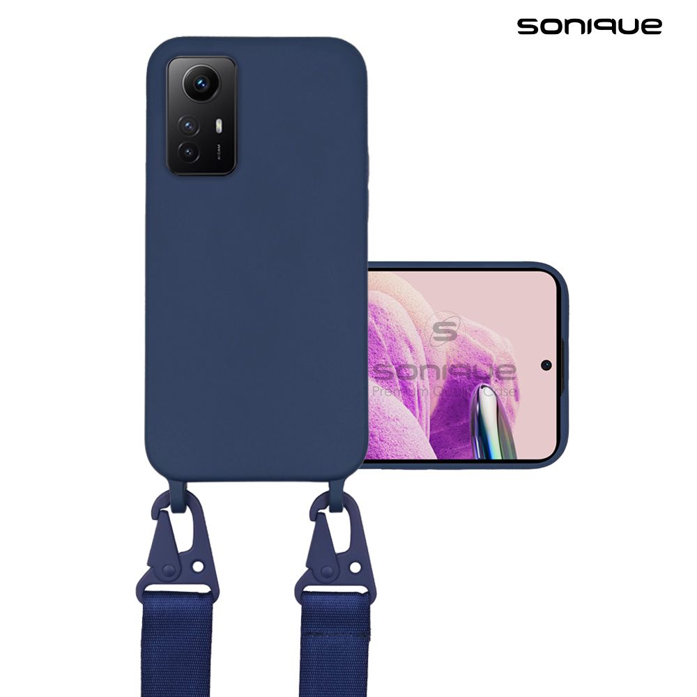 Θήκη Σιλικόνης με Strap CarryHang Sonique Xiaomi Redmi Note 12s Μπλε Σκούρο
