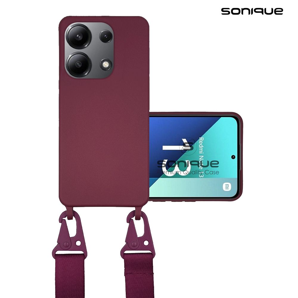 Θήκη Σιλικόνης με Strap CarryHang Sonique Xiaomi Redmi Note 13 4G Μπορντό