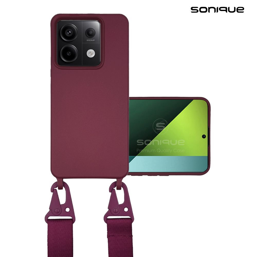 Θήκη Σιλικόνης με Strap CarryHang Sonique Xiaomi Redmi Note 13 Pro 5G / Poco X6 5G Μπορντό