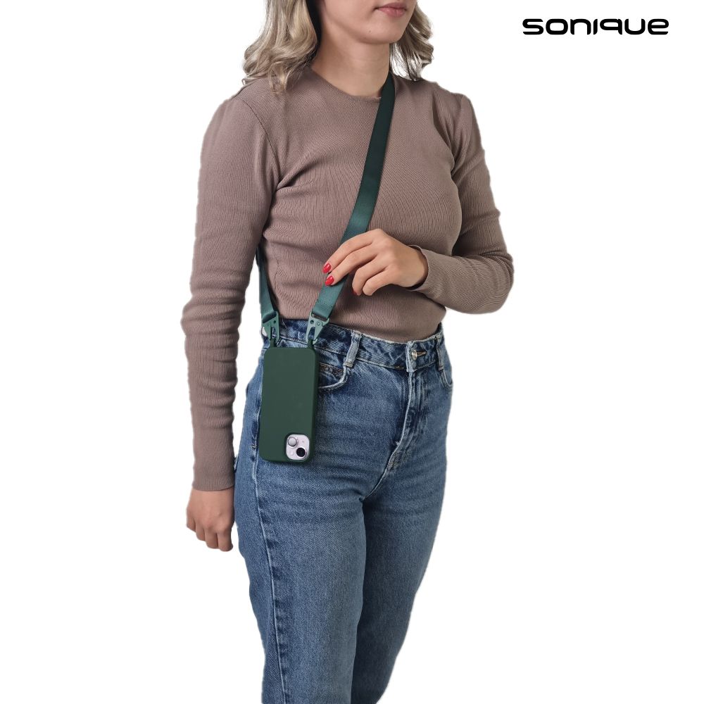 Θήκη Σιλικόνης με Strap CarryHang Sonique Xiaomi Redmi Note 13 Pro 5G / Poco X6 5G Πράσινο Σκούρο