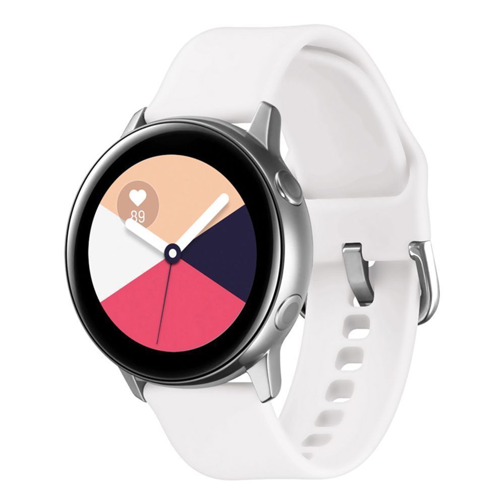 Λουράκι Σιλικόνης Universal Soft Band Sonique 20mm με Ασημί Κούμπωμα για Samsung, Huawei, Amazfit, Xiaomi, Honor Λευκό