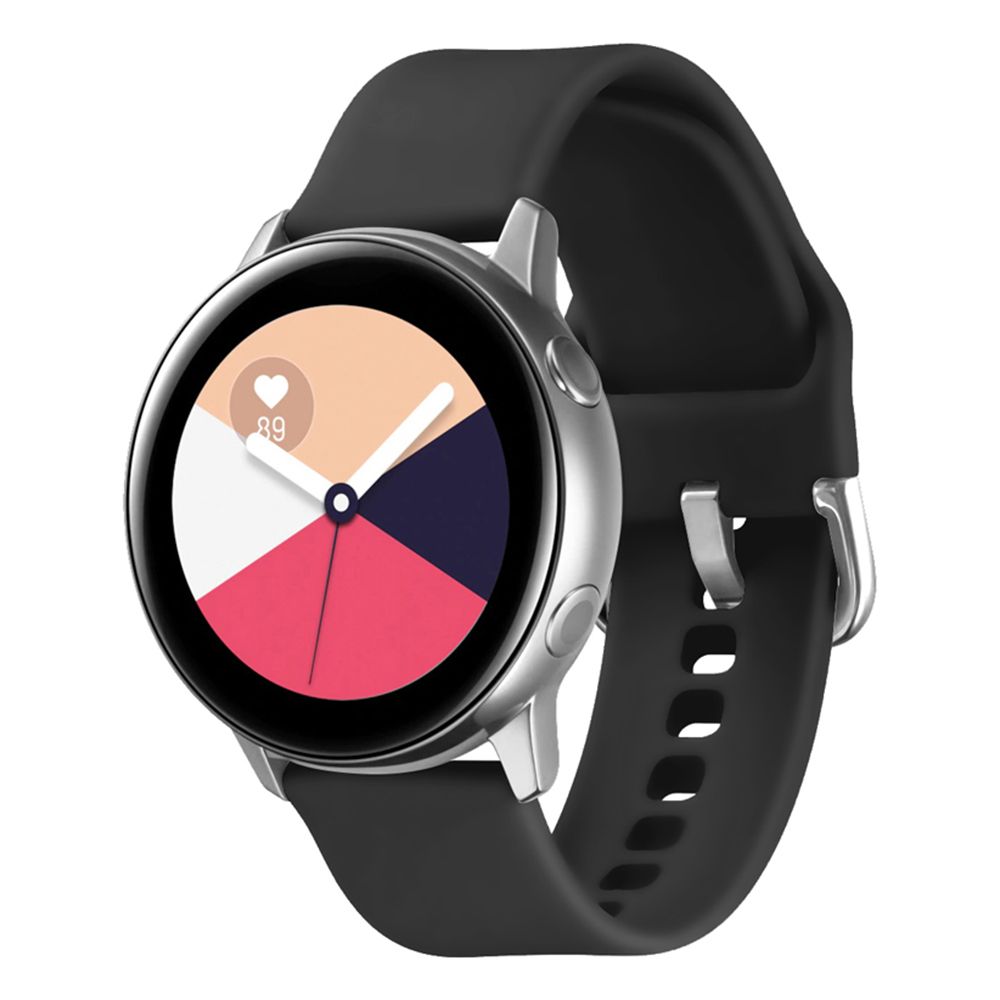 Λουράκι Σιλικόνης Universal Soft Band Sonique 22mm με Ασημί Κούμπωμα για Samsung, Huawei, Amazfit, Xiaomi, Honor Μαύρο