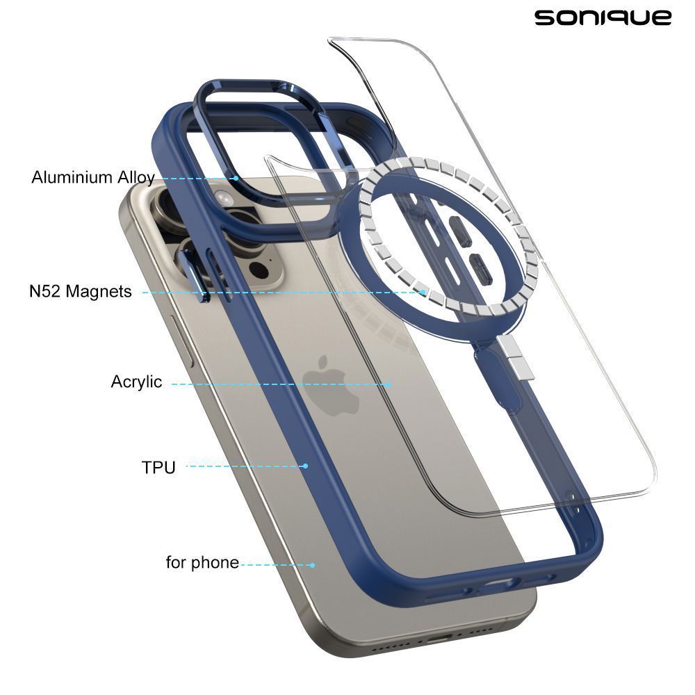 Θήκη Magnetic MagMetal Sonique Apple iPhone 12 / iPhone 12 Pro Μπλέ