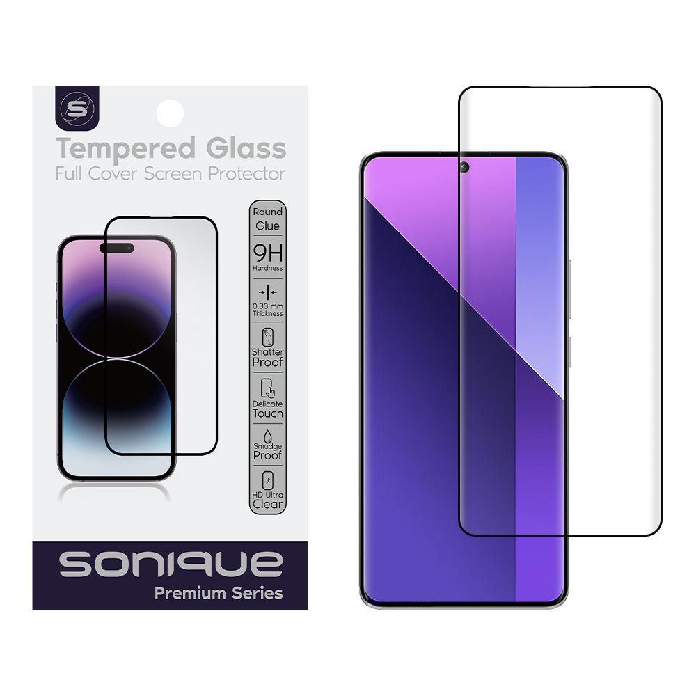 Curvy Glass Sonique Premium Series HD Full Cover 9H Xiaomi Redmi Note 13 Pro Plus 5G / Redmi Note 14 Pro 4G Μαύρο