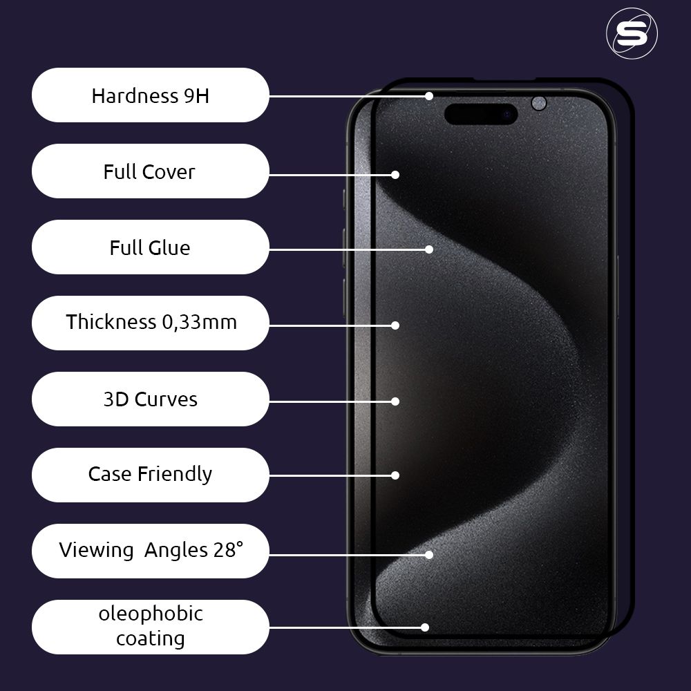 Privacy Glass Sonique Premium Series HD Full Cover 9H Apple iPhone 12 mini Μαύρο